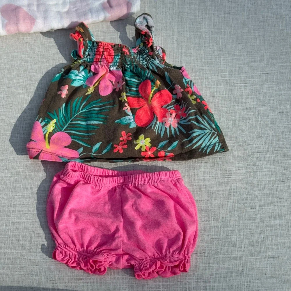 Baby Girl Outfit Carter's Shorts Top Aden Anais‎ Swaddle Set Newborn Essentials